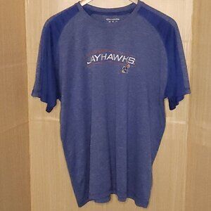 Champion Mens University Of Kansas Blue Activewear Short Sleeve Shirt 2XL